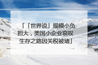 「世界说」规模小负担大，美国小企业哀叹生存之路因关税被堵