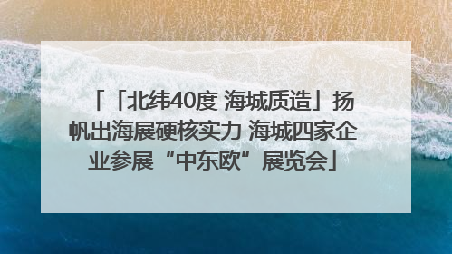 「北纬40度 海城质造」扬帆出海展硬核实力 海城四家企业参展“中东欧”展览会
