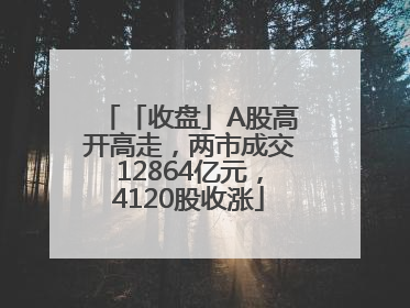 「收盘」A股高开高走，两市成交12864亿元，4120股收涨