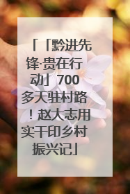 「黔进先锋·贵在行动」700多天驻村路！赵大志用实干印乡村振兴记