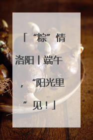 “粽”情洛阳丨端午，“阳光里”见！