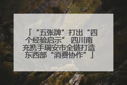 “五张牌”打出“四个经验启示” 四川南充携手瑞安市全链打造东西部“消费协作”