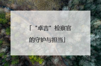 “卓吉”检察官的守护与担当