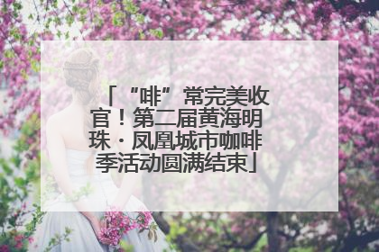 “啡”常完美收官！第二届黄海明珠・凤凰城市咖啡季活动圆满结束