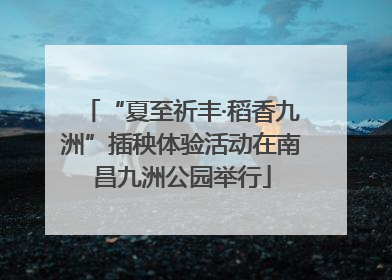 “夏至祈丰·稻香九洲”插秧体验活动在南昌九洲公园举行