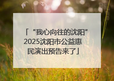 “我心向往的沈阳”2025沈阳市公益惠民演出预告来了