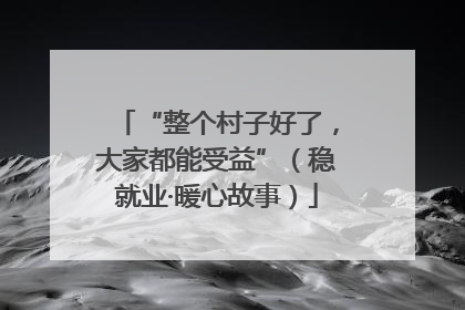 “整个村子好了，大家都能受益”（稳就业·暖心故事）