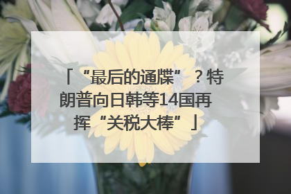 “最后的通牒”？特朗普向日韩等14国再挥“关税大棒”