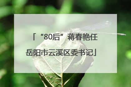 “80后”蒋春艳任岳阳市云溪区委书记