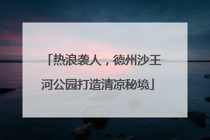 热浪袭人，德州沙王河公园打造清凉秘境