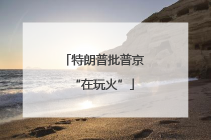 特朗普批普京“在玩火”
