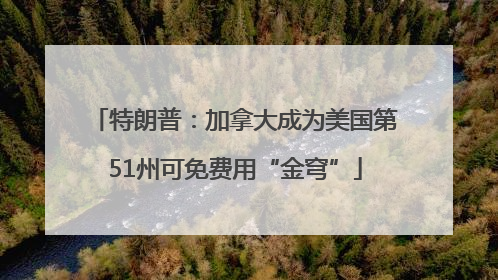 特朗普：加拿大成为美国第51州可免费用“金穹”