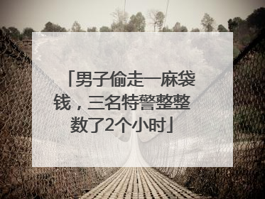 男子偷走一麻袋钱，三名特警整整数了2个小时