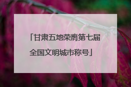 甘肃五地荣膺第七届全国文明城市称号