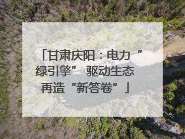 甘肃庆阳：电力“绿引擎” 驱动生态再造“新答卷”