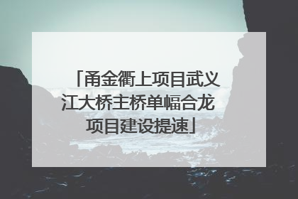 甬金衢上项目武义江大桥主桥单幅合龙 项目建设提速