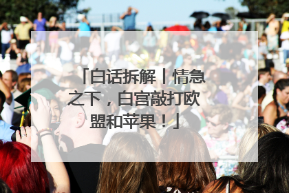 白话拆解丨情急之下，白宫敲打欧盟和苹果！
