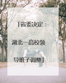 省委决定：湖北一高校领导班子调整
