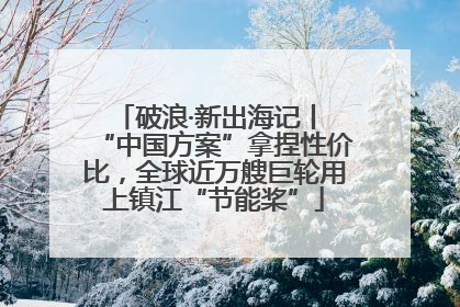 破浪·新出海记丨 “中国方案”拿捏性价比，全球近万艘巨轮用上镇江“节能桨”