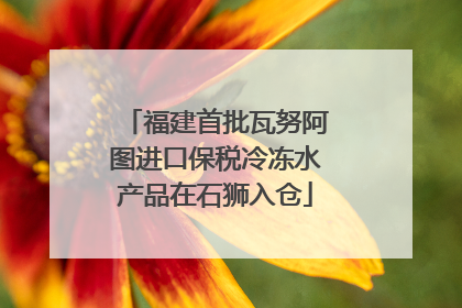 福建首批瓦努阿图进口保税冷冻水产品在石狮入仓