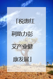 税惠红利助力彭艾产业健康发展