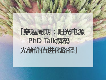 穿越周期：阳光电源PhD Talk解码光储价值进化路径