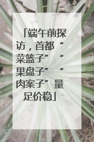 端午前探访，首都“菜篮子”“果盘子”“肉案子”量足价稳