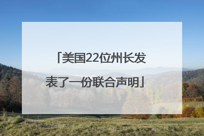 美国22位州长发表了一份联合声明