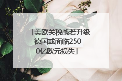 美欧关税战若升级 德国或面临2500亿欧元损失