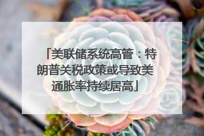 美联储系统高管：特朗普关税政策或导致美通胀率持续居高