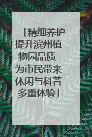 精细养护提升滨州植物园品质 为市民带来休闲与科普多重体验