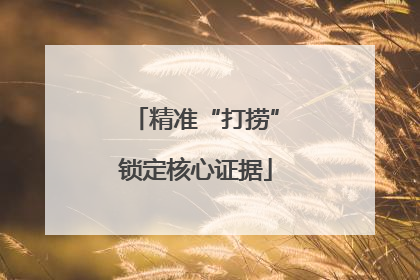 精准“打捞”锁定核心证据