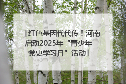 红色基因代代传！河南启动2025年“青少年党史学习月”活动