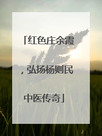 红色庄余霞，弘扬杨则民中医传奇