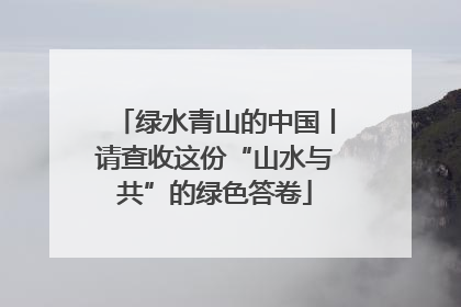 绿水青山的中国丨请查收这份“山水与共”的绿色答卷