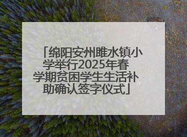 绵阳安州雎水镇小学举行2025年春学期贫困学生生活补助确认签字仪式