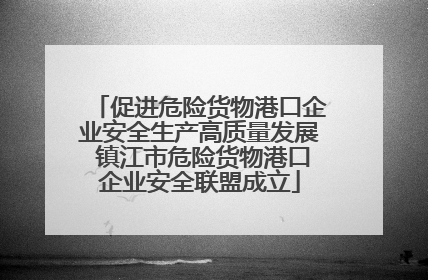 促进危险货物港口企业安全生产高质量发展 镇江市危险货物港口企业安全联盟成立