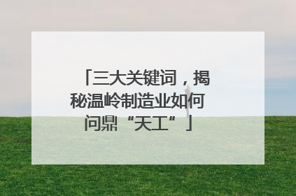 三大关键词，揭秘温岭制造业如何问鼎“天工”