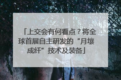 上交会有何看点？将全球首展自主研发的“月壤成纤”技术及装备