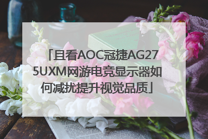 且看AOC冠捷AG275UXM网游电竞显示器如何减扰提升视觉品质