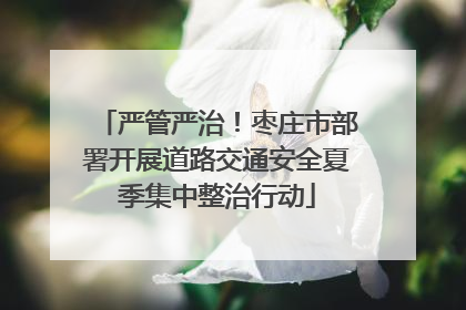 严管严治！枣庄市部署开展道路交通安全夏季集中整治行动