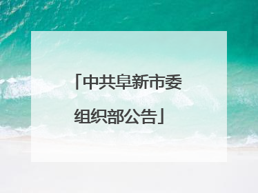 中共阜新市委组织部公告
