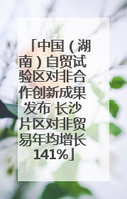 中国（湖南）自贸试验区对非合作创新成果发布 长沙片区对非贸易年均增长141%