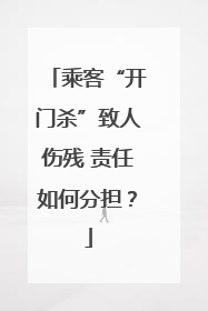 乘客“开门杀”致人伤残 责任如何分担？