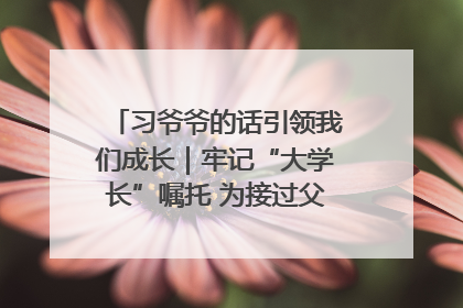习爷爷的话引领我们成长｜牢记“大学长”嘱托 为接过父辈接力棒全力以赴