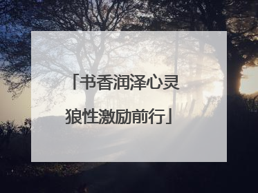 书香润泽心灵 狼性激励前行