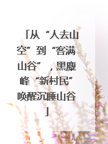 从“人去山空”到“客满山谷”，黑麋峰“新村民”唤醒沉睡山谷