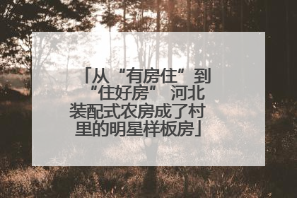 从“有房住”到“住好房” 河北装配式农房成了村里的明星样板房