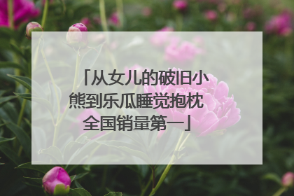 从女儿的破旧小熊到乐瓜睡觉抱枕全国销量第一