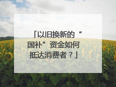 以旧换新的“国补”资金如何抵达消费者？